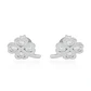 Aros de Plata Esterlina 925 Trebol Circon - Miniatura 1