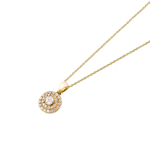 Colgante de Oro 18kt con Diamantes de 1x18 Pts Totales 21 Pts SI/H