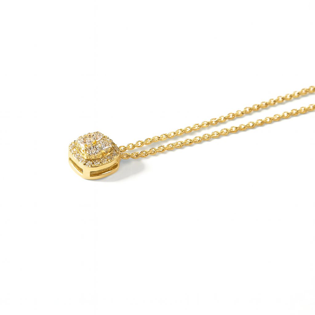 Collar de Oro 18kt con Diamantes 25 Pts Total 1