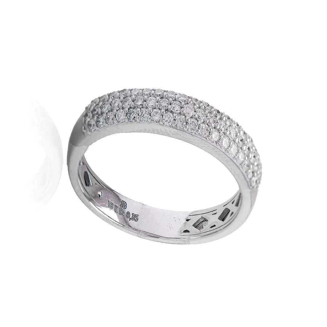 Anillo de Oro Blanco 18kt con Diamantes de 35 Pts Corte Brillante SI/H Bold 2
