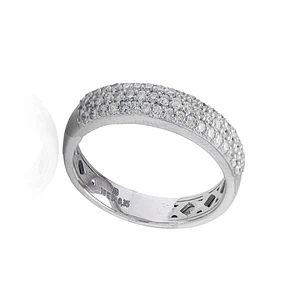 Anillo de Oro Blanco 18kt con Diamantes de 35 Pts Corte Brillante SI/H Bold