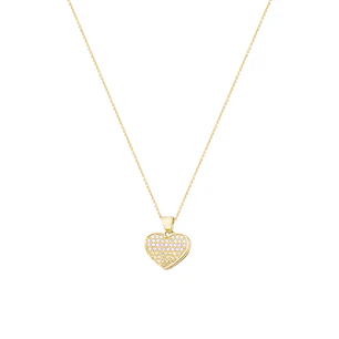 Colgante de Oro 18kt Corazón circones alto