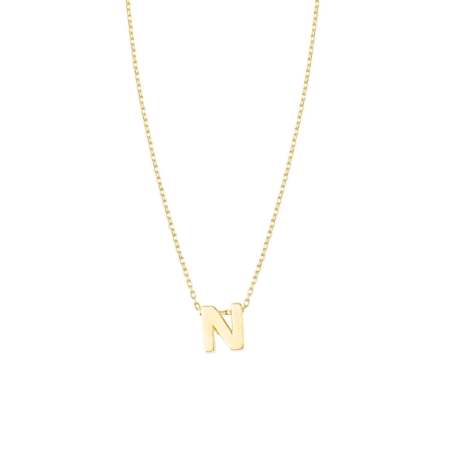 Collar de Oro 18kt Letra N 2
