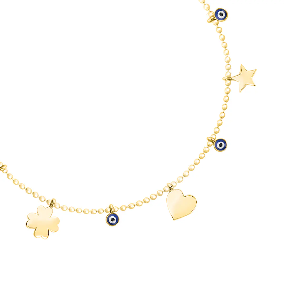 Pulsera de Plata Esterlina 925 Ojo Turco Revestido en Oro 18kt 3