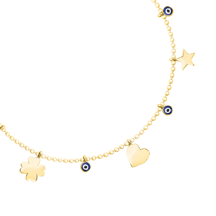 Pulsera de Plata Esterlina 925 Ojo Turco Revestido en Oro 18kt 3