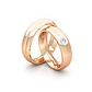 Par Argollas Matrimonio de Oro Miel 18kt Cuore 4,5mm Diamante 3Pts - Miniatura 3