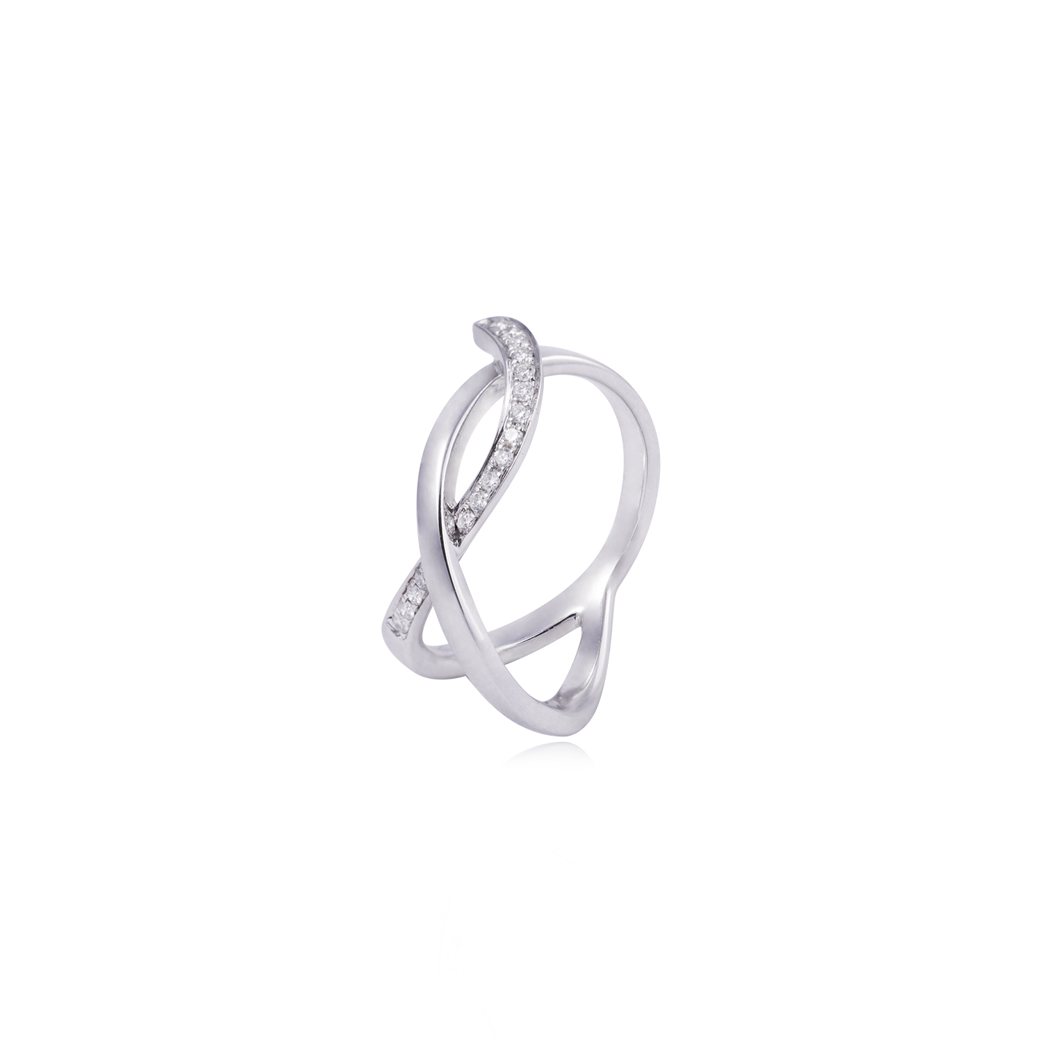Anillo Compromiso de Oro de 18kt Nudo 10 puntos de diamante 1