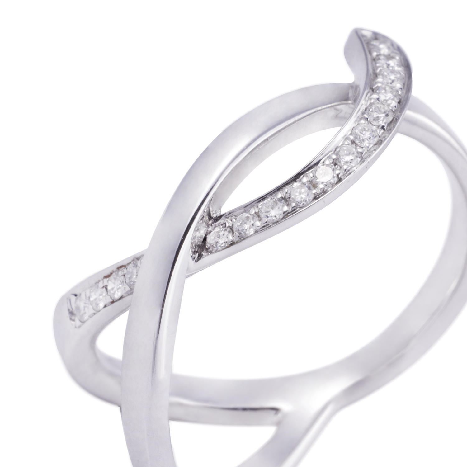 Anillo Compromiso de Oro de 18kt Nudo 10 puntos de diamante 2