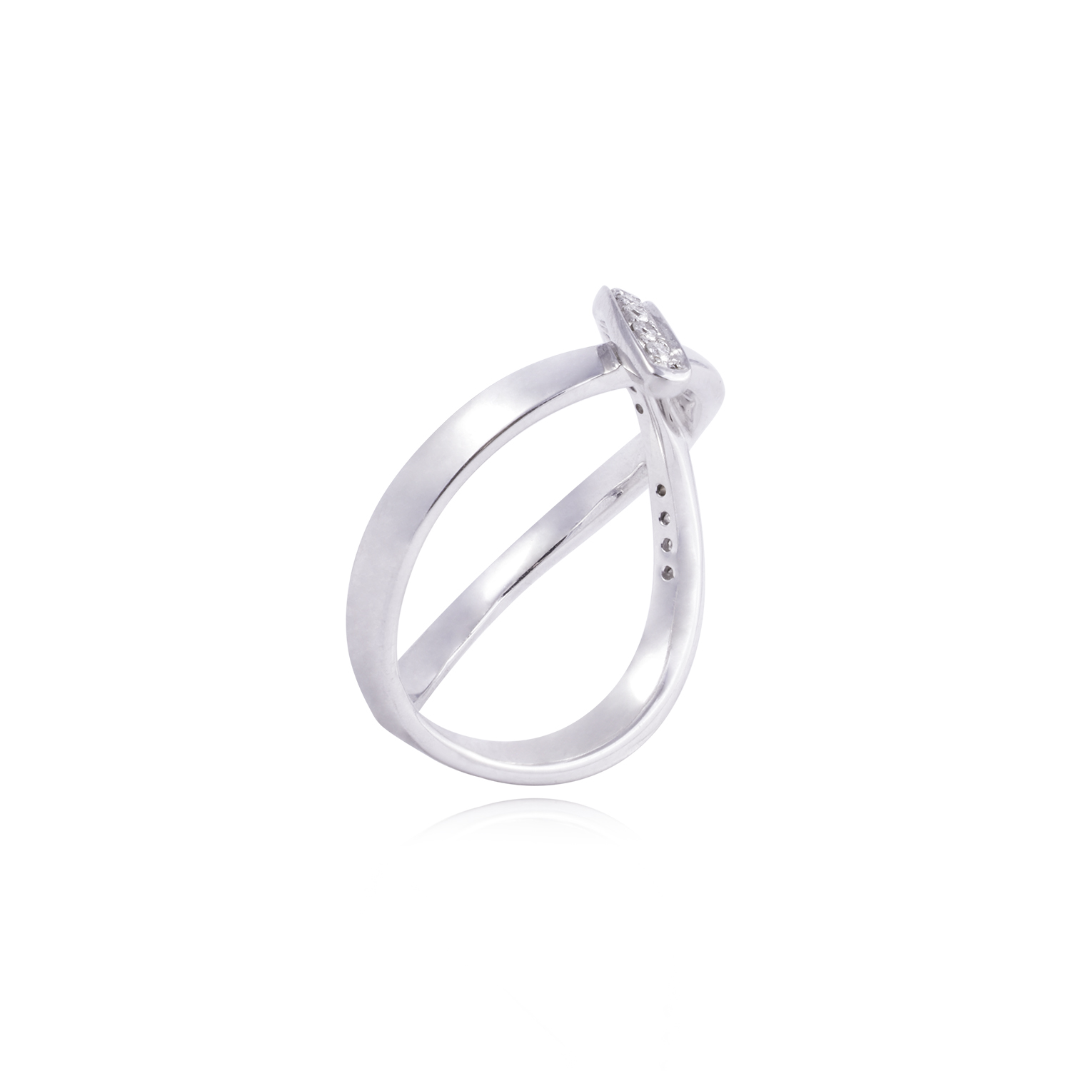Anillo Compromiso de Oro de 18kt Nudo 10 puntos de diamante 3