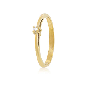 Anillo de compromiso Oro Amarillo 18kt Modelo Mónaco Diamante Solitario de 12ptos
