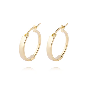 Aros de Oro 14kt Argolla Mitad Tubo 15mm