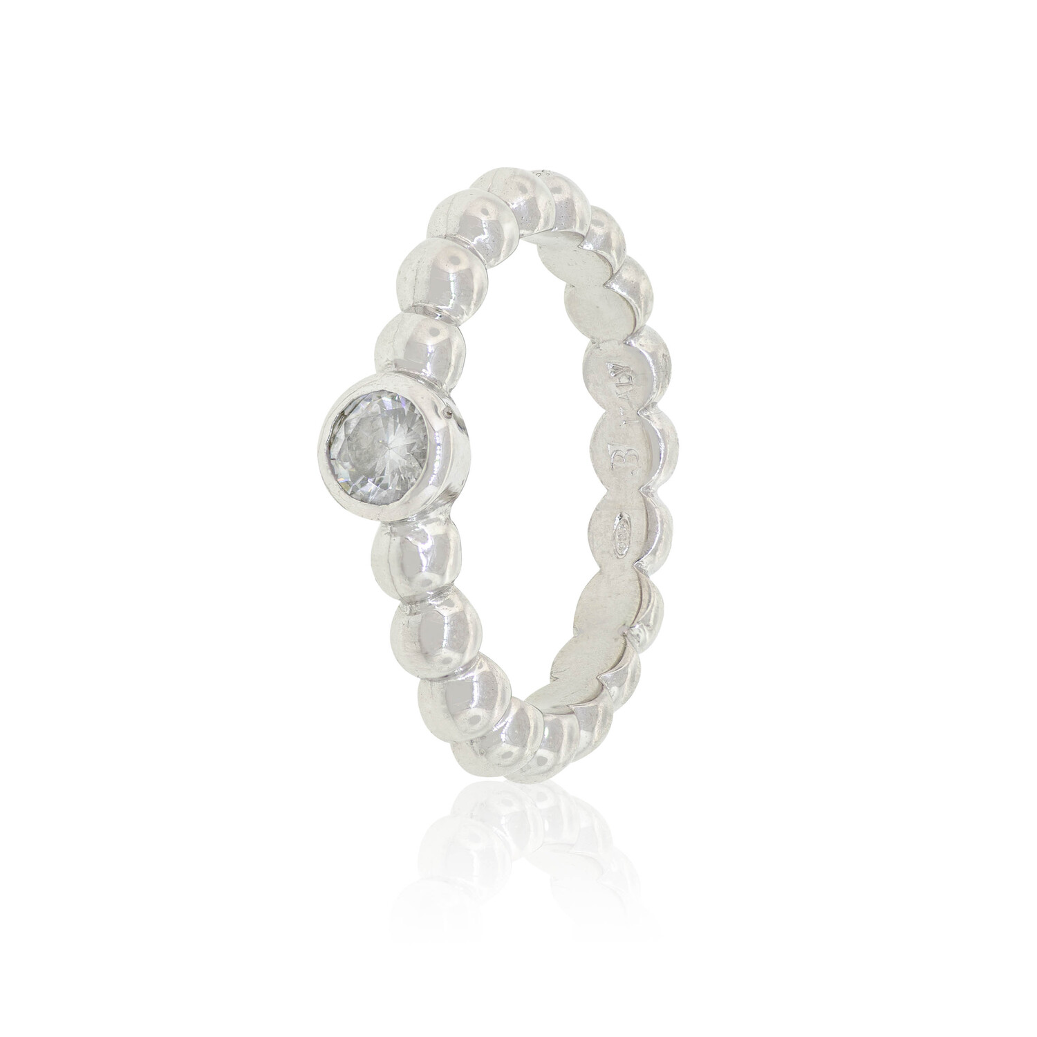 Anillo de Plata Esterlina 925 Pelotitas Circon 1