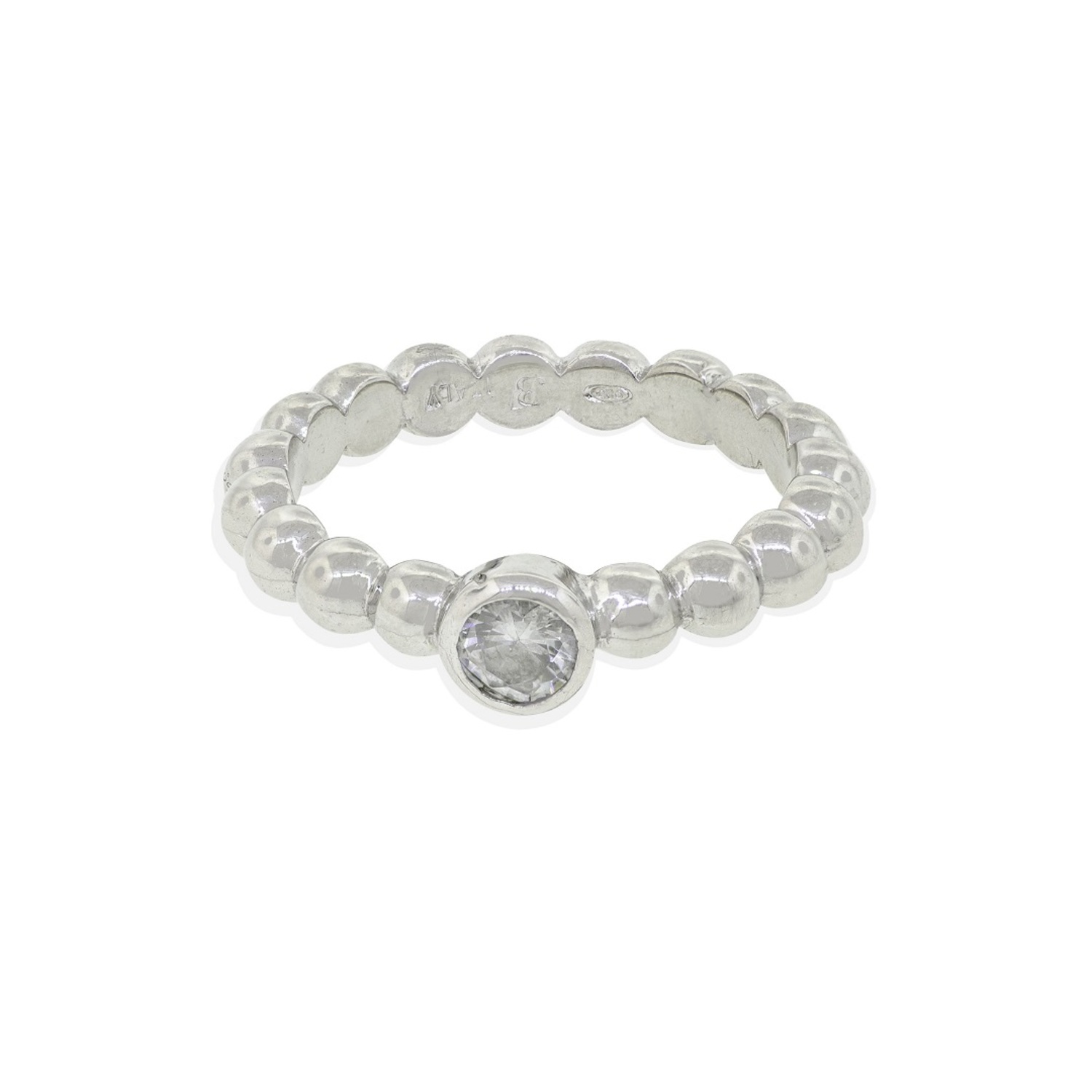 Anillo de Plata Esterlina 925 Pelotitas Circon 3