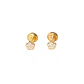 Aros de Oro 18kt Flor Circonitas - Miniatura 1