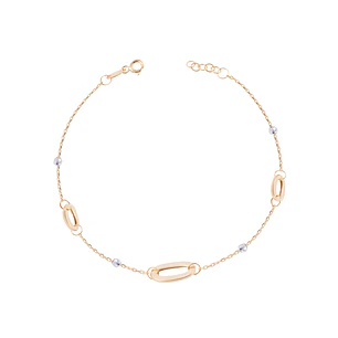 Pulsera de Oro 18kt Eslabones y Esferas