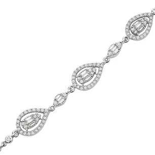 Pulsera de Plata Esterlina 925 Gota de Luz con Circonita