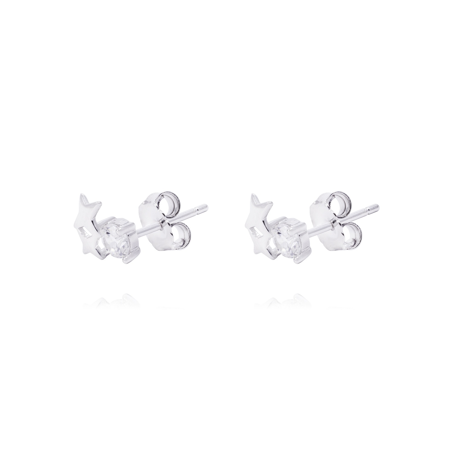 Aros de Plata Esterlina Estrellas con Circonita 1