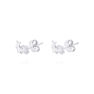 Aros de Plata Esterlina Estrellas con Circonita