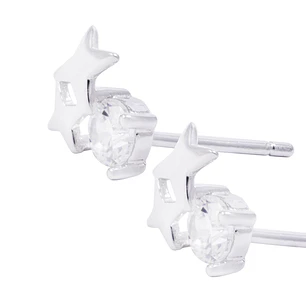Aros de Plata Esterlina Estrellas con Circonita