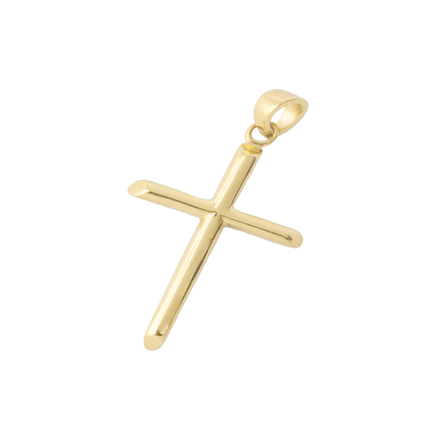 Colgante de Oro 18kt Cruz Tubular 1