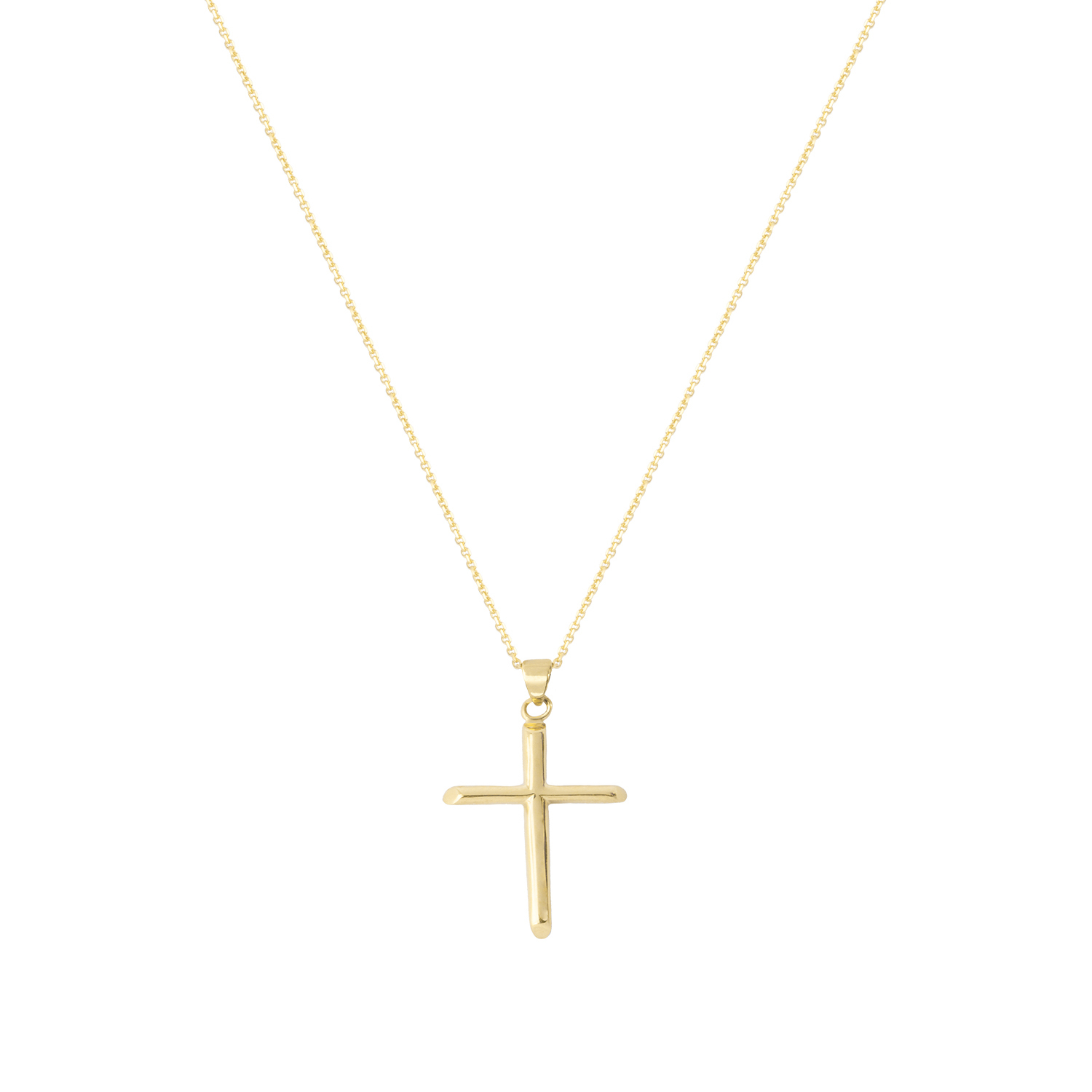 Colgante de Oro 18kt Cruz Tubular 2