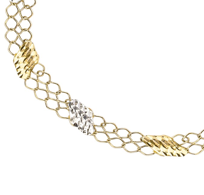 Pulsera de Oro 18kt Bicolor Doble 3