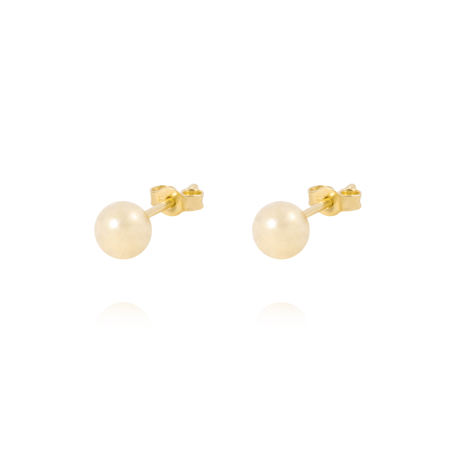 Aros de Oro 18kt bola 5,0mm Tornillo Mariposa 1
