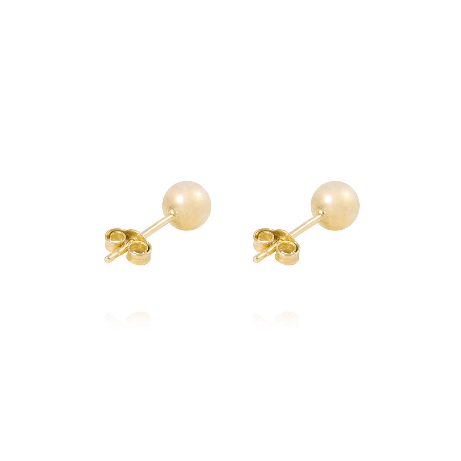 Aros de Oro 18kt bola 5,0mm Tornillo Mariposa 3