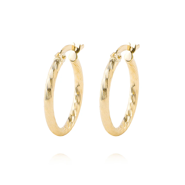 Aros de Oro 18kt Argollas Biseladas 2mm 1