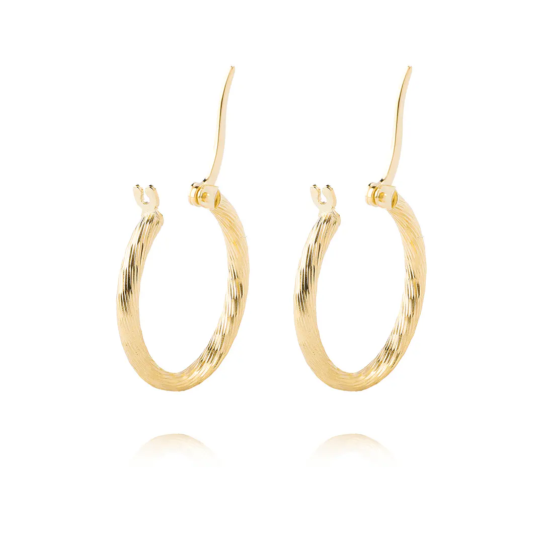 Aros de Oro 18kt Argollas Biseladas 2mm 3