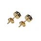 Aros Oro Miel 18kt Chaton Redondo de Onix 5mm - Miniatura 2