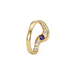 Anillo Oro Miel 18kt Solitario con Circonita Amatista y Circonitas Blancas - Miniatura 2