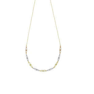 Collar Oro Amarillo 18kt Candados Tricolor