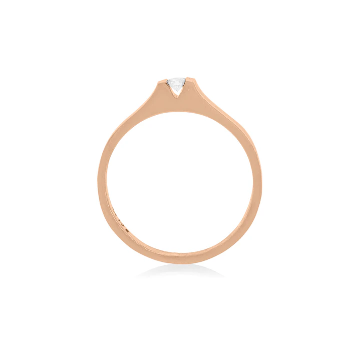 Anillo Compromiso Oro Rosado 18kt  Nantes 1x12ptos Diamante 2