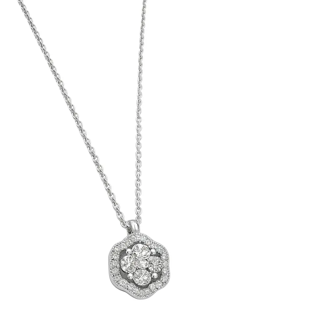 Collar de Oro 18kt con Diamantes Flor 36 Pts Totales SI/H Corte Brillante - By Danielle Costantini 1