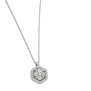 Collar de Oro 18kt con Diamantes Flor 36 Pts Totales SI/H Corte Brillante - By Danielle Costantini