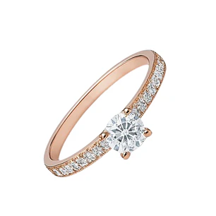 Anillo Oro Rosado 18kt Circonita 4MM