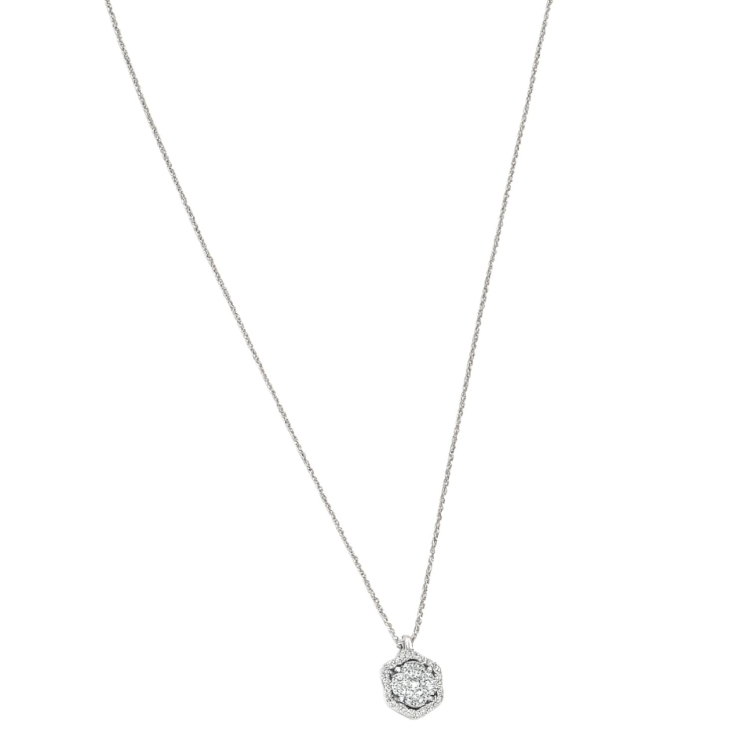 Collar Oro 18kt Diamantes Flor 36Pts Total 3