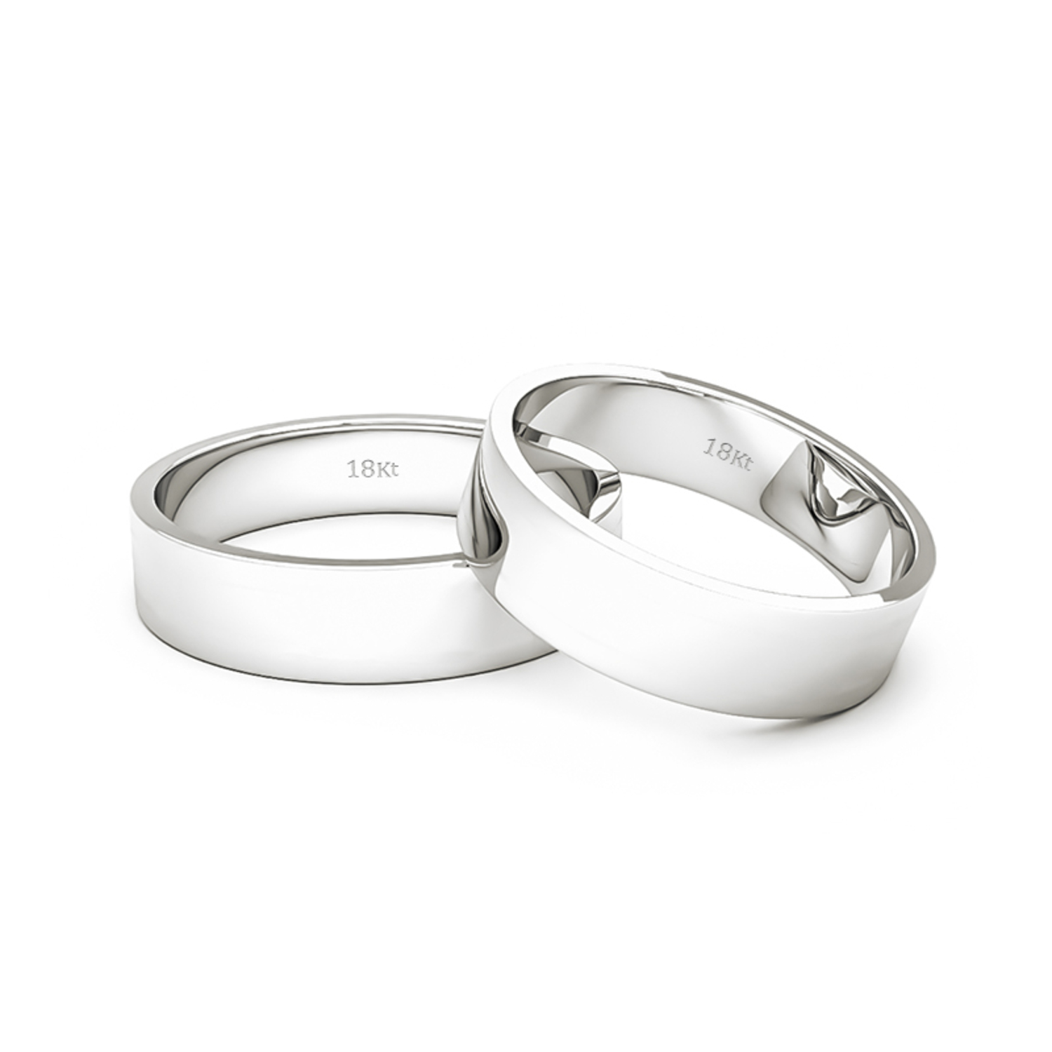 Par Argollas Matrimonio Oro Blanco 18kt Queen 5,0mm 2