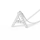 Collar de Oro Blanco 18kt Diamantes 10 Pts  Letra A - Miniatura 2