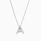 Collar de Oro Blanco 18kt Diamantes 10 Pts  Letra A - Miniatura 3