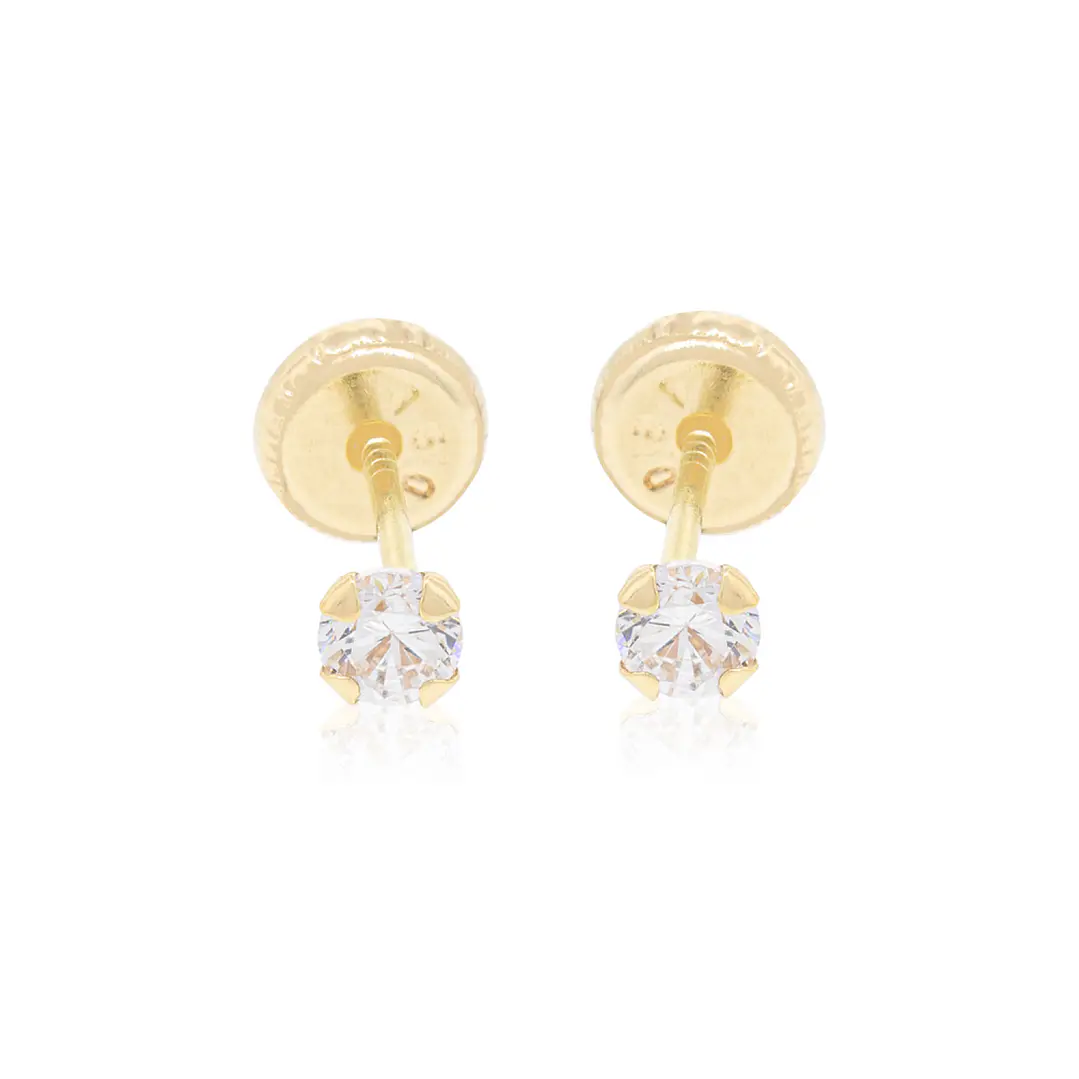 Aros de Oro 18kt Circonita Redonda de 2,0mm 2