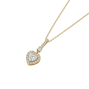 Collar  Oro 18kt Corazon Colgante Circon