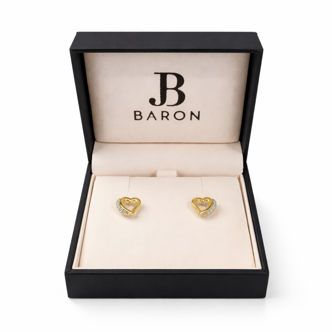 Aros Oro Amarillo 18kt Circonita Corazón 4