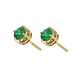Aros Oro Miel 18kt Chaton Redondo de Esmeraldina 5mm - Miniatura 3