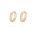Aros Revestido en Oro 18kt Argollas Circonita Rectangular
