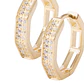 Aros Revestido en Oro 18kt Argollas Circonita Rectangular - Miniatura 2