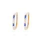 Aros Oro Amarillo 18kt Argollas Circonitas Blancas y Azules - Miniatura 1