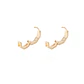Aros Revestido en Oro 18kt Argollas Circonita Rectangular - Miniatura 3