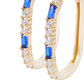 Aros Oro Amarillo 18kt Argollas Circonitas Blancas y Azules - Miniatura 2